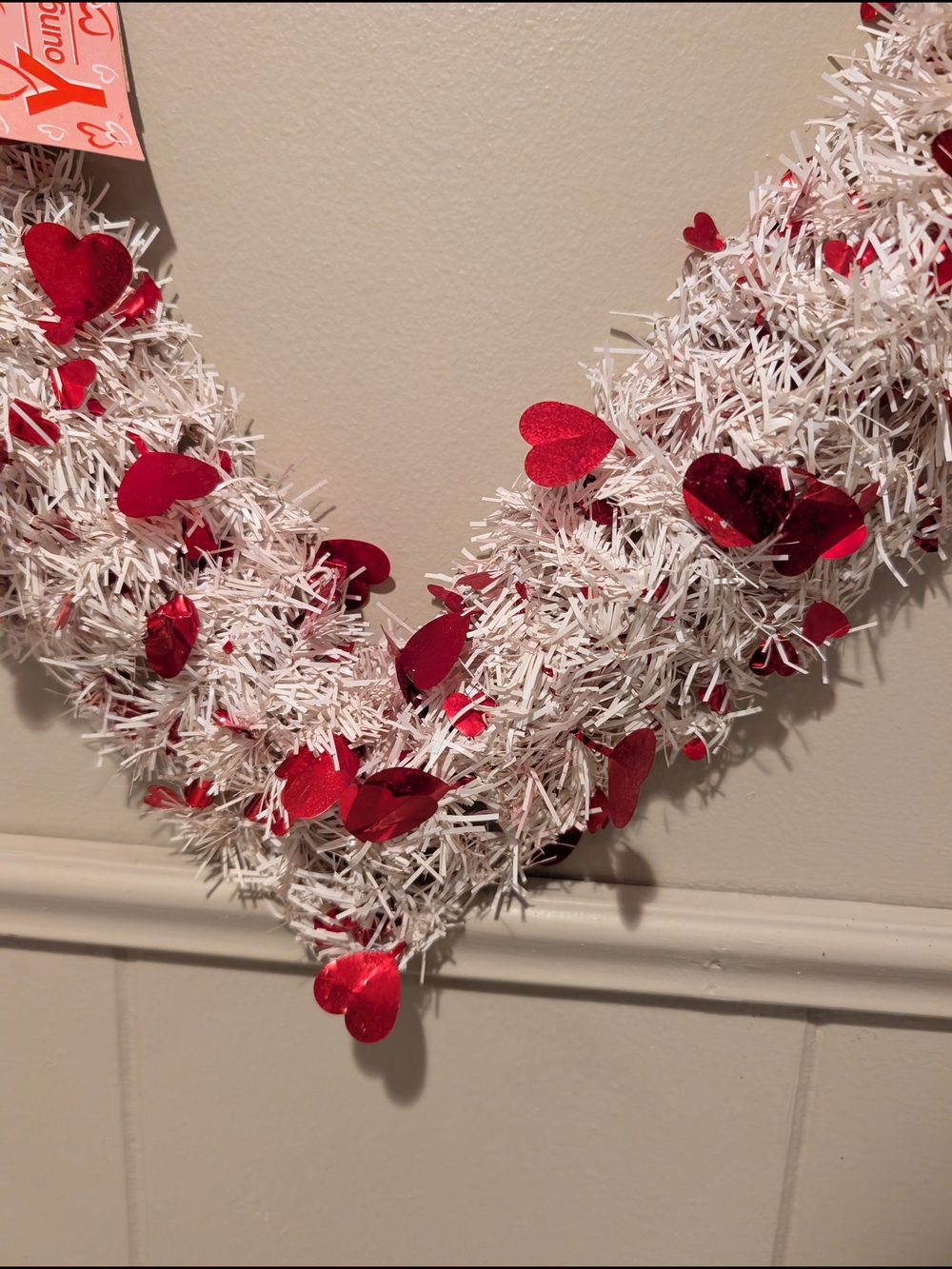 White and Red Heart Holiday Wreath - Home Holiday - Picture 4 of 10